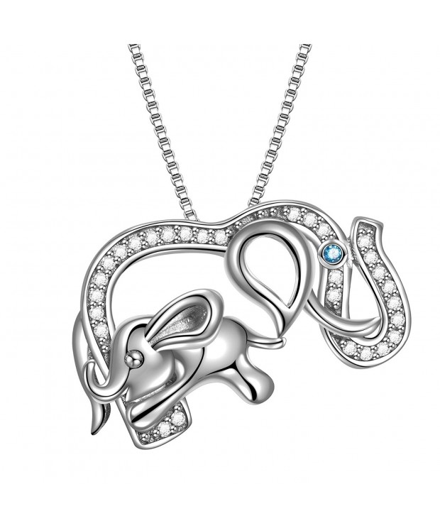 Sterling Elephant Crystal Pendant Necklace