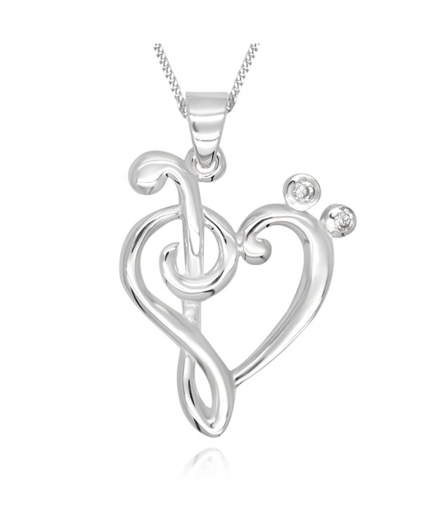 Sterling Simulated Zirconia Pendant Necklace