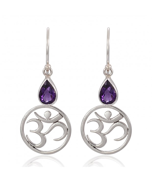 Sterling Silver Symbolic Amethyst Earrings Nickel