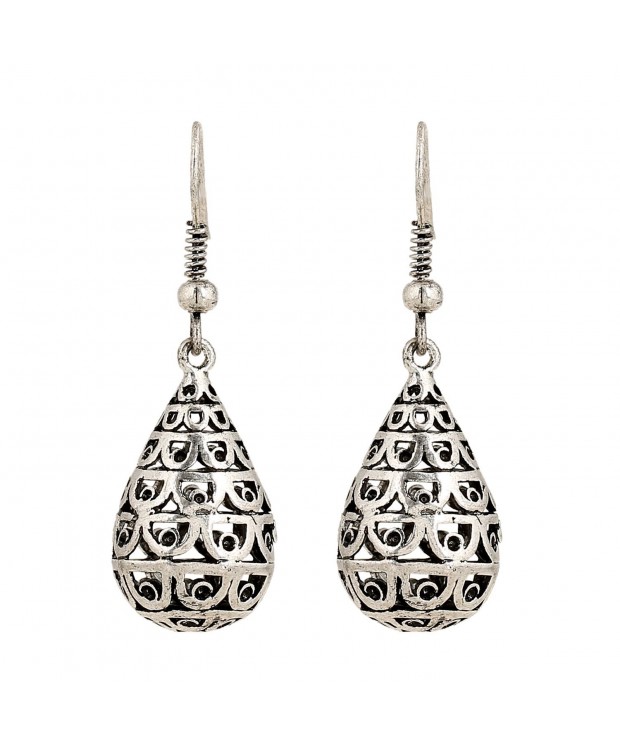 EXCEED Filigree Teardrop Dangling Earrings