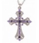 Alilang Religious Necklace Lavender Rhinestones