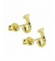 Yellow Gold Initial Stud Earrings