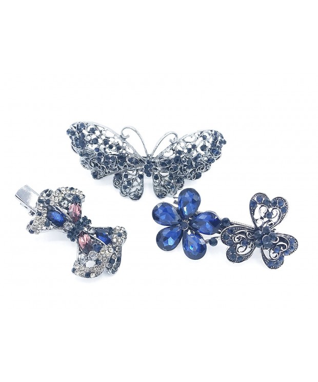 Barettes Butterfly Barrettes Crystal Pieces