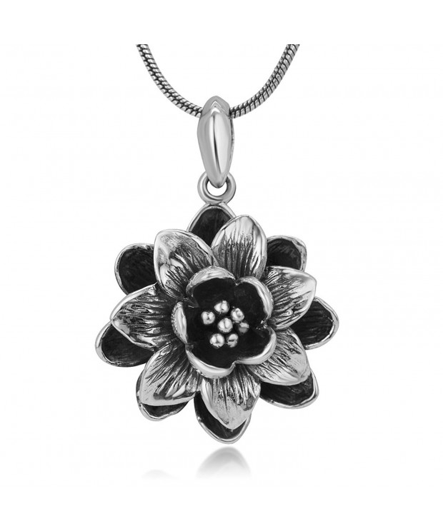 Oxidized Sterling Blooming Detailed Necklace