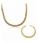 EDFORCE Stainless Gold Tone Necklace Bracelet