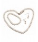 Pearl Necklace Bracelet Earrings Imitation