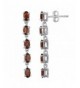 Fine Garnet Earrings Sterling Silver