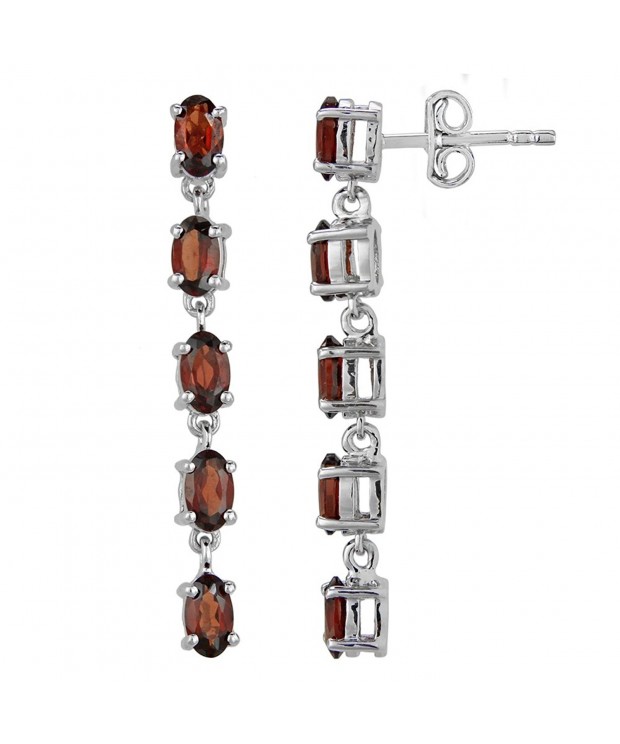 Fine Garnet Earrings Sterling Silver