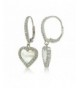 Sterling Silver Zirconia Leverback Earrings