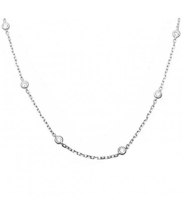 Sterling Silver Zirconia Pendant Necklace