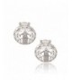 Spinningdaisy Silver Zirconia Filiree Earrings