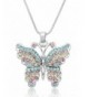 Crystal Embellished Butterfly Pendant Necklace