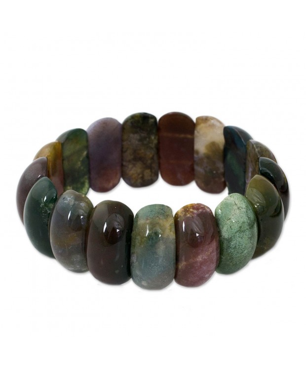 NOVICA Multicolor Rounded Stretch Bracelet