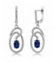 Simulated Sapphire Sterling Dangling Earrings