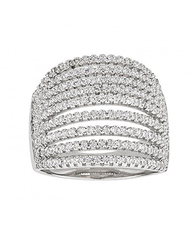 Sterling Rhodium Micropave Multi Row Zirconia