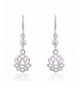 Sterling Silver Flower Synthetic Earrings