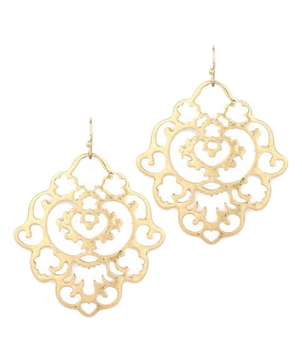 Lovely Toned Floral Filigree Earrings