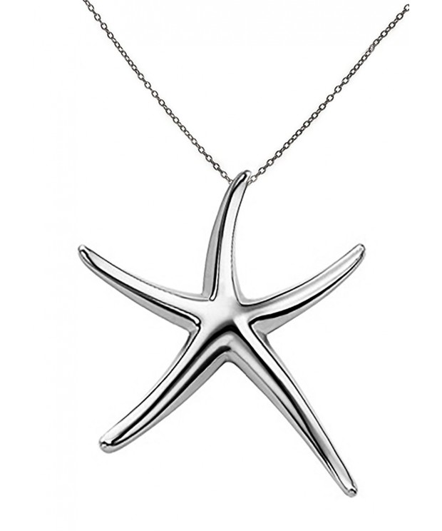 Starfish Pendant Necklace Sterling Designer