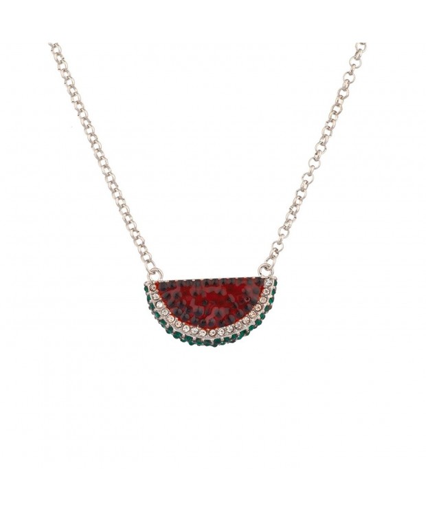 Lux Accessories Watermelon Cocktail Necklace