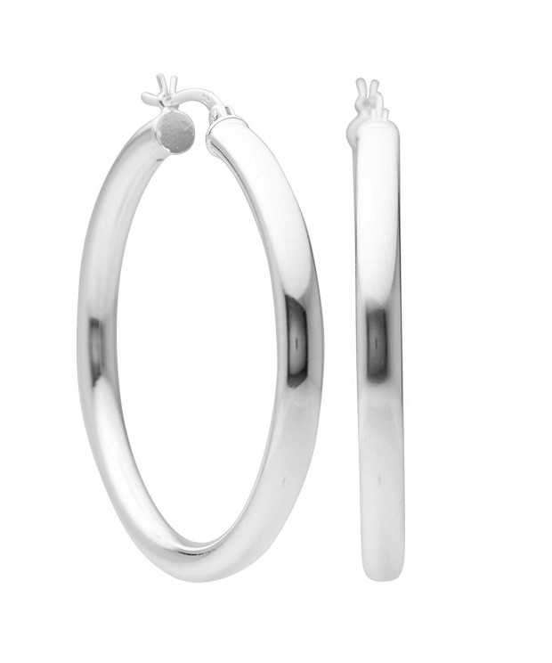 Sterling Silver Hoop Earrings Click Top