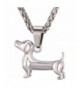 U7 Necklace Stainless Dachshund Pendant