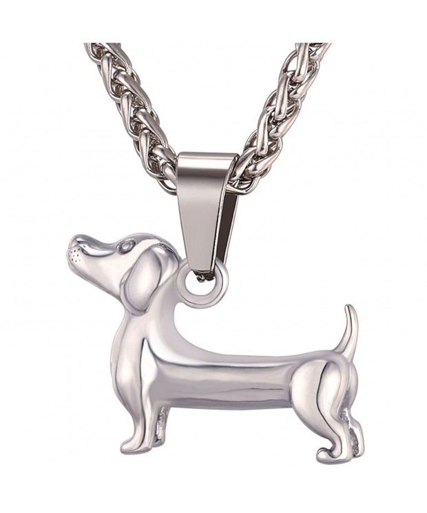 U7 Necklace Stainless Dachshund Pendant