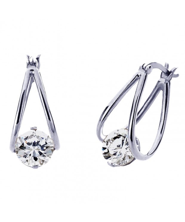 Sterling Zirconia Invisible Setting Earrings