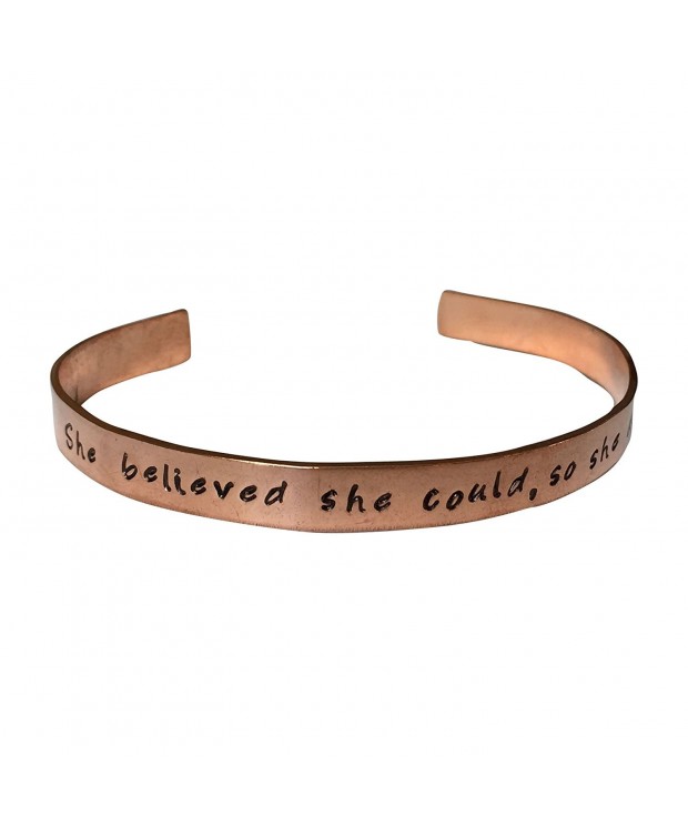 Believed Hand Stamped Copper Bracelet