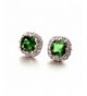 Cushion Emerald Zirconia Crystal Earrings