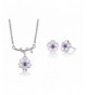 Silver Plated brass Zirconia Necklace Earring