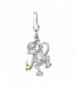 Diamond Monkey Charm Sterling Silver