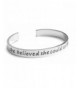 Inspirational Silver Cuff Bracelet Motivational