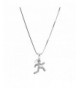 Spinningdaisy Crystal Runner Figure Necklace