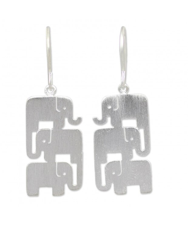 NOVICA Sterling Silver Earrings Elephant