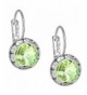 Austrian Crystal Silver Peridot Earrings