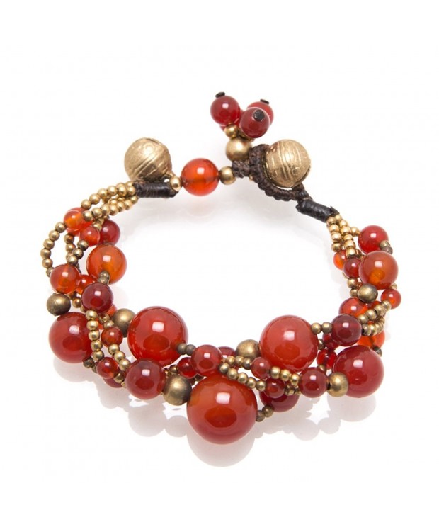 Natural Carnelian Gemstones Strands Bracelet