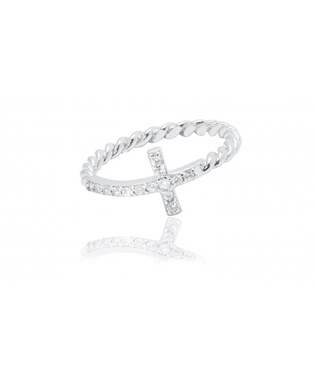 NYC Sterling Womens Zirconia Sideway