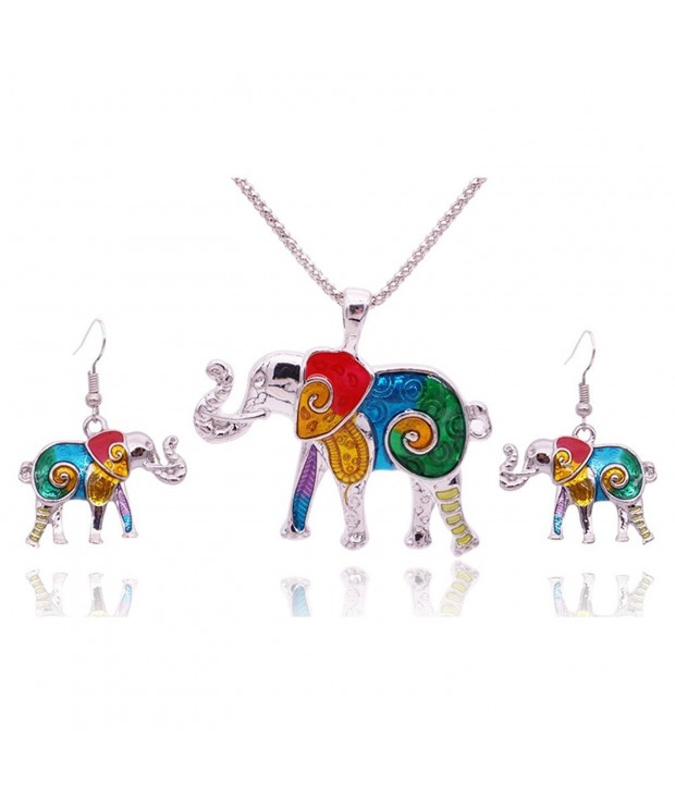 Miraculous Garden Elephant Enameled Necklace