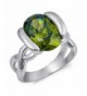 Simulated Peridot Infinity Sterling Silver