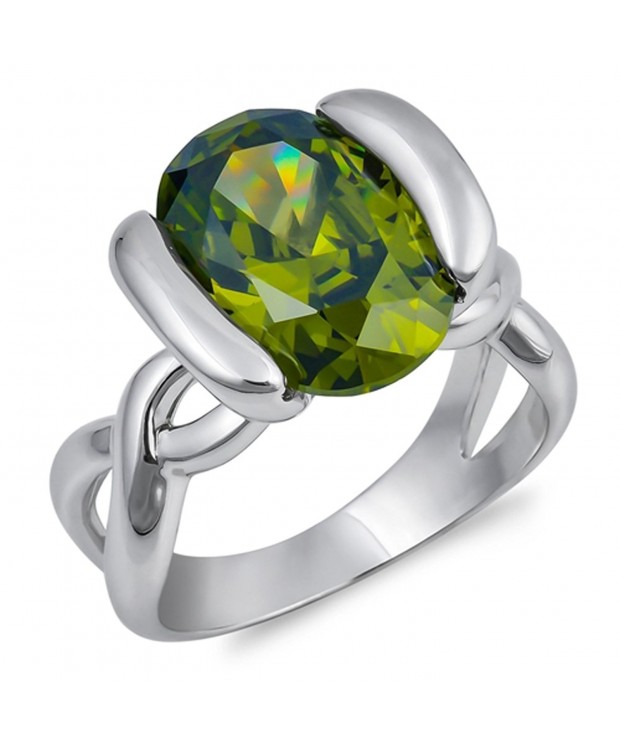 Simulated Peridot Infinity Sterling Silver