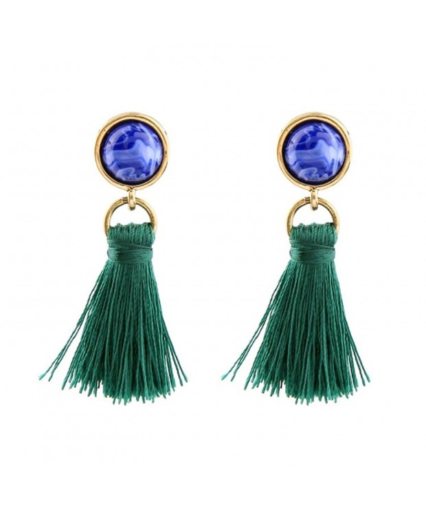 Peony T Womens Gemstone Tassel Earrings