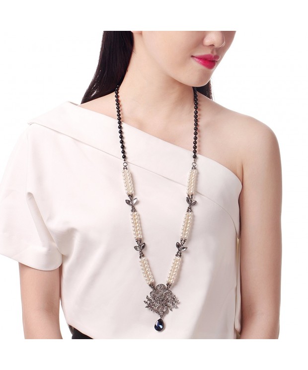 HONEYJOY Charming Crystal Teardrops Necklace