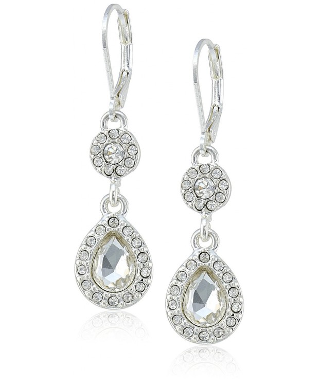 Napier Effect Silver Tone Crystal Earrings