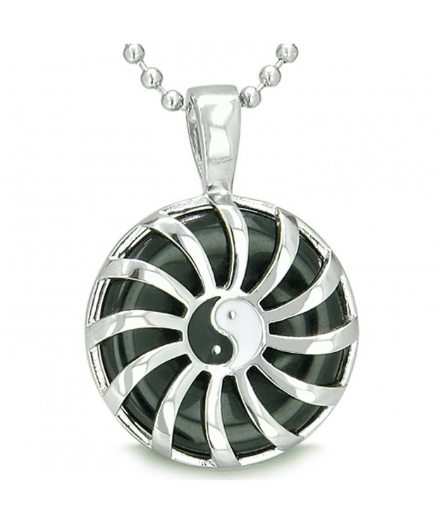 Medallion Amulet Simulated Pendant Necklace