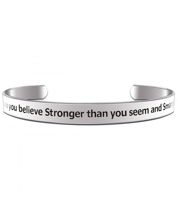 Braver Believe Stronger Inspirational Bracelet