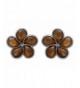 Sterling Silver Wood Plumeria Earrings