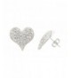 Silvertone Medium Size Heart Earrings