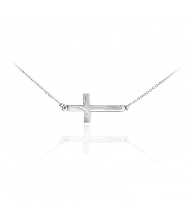 Sterling Silver Pendant Sideways Necklace