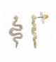 Lux Accessories Goldtone Snake Earrings