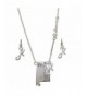 Alabama State Necklace Earrings Silver